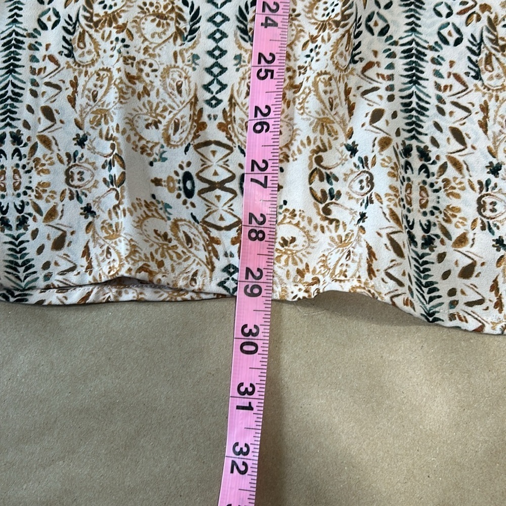 Violet+Claire Tan/Brown Pattered V Neck Tunic Sz 2X - Picture 9 of 11